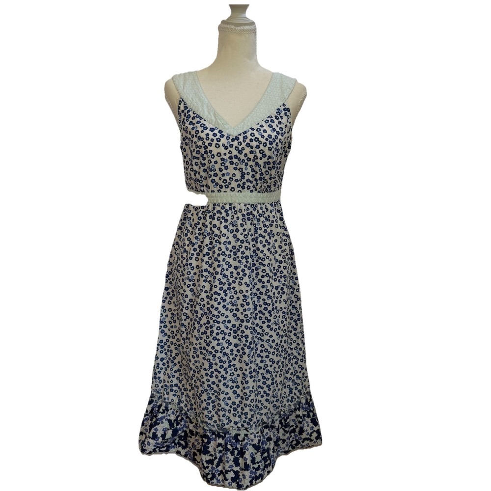 Hannah Anderson Women's Midi‎ Dress 10 V Neck Cotton Floral Sundress